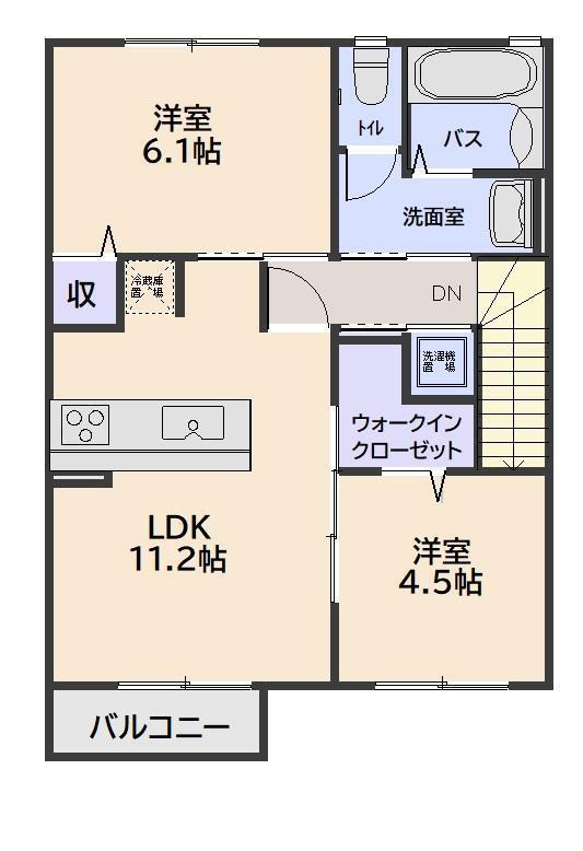 プロムナード(2LDK/2階)の間取り写真