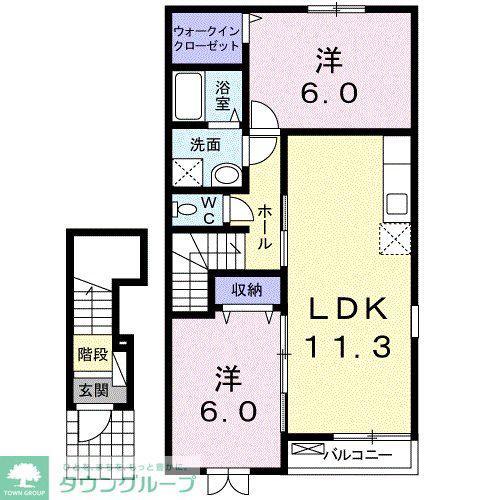 JR信越本線 北高崎駅 徒歩22分 2階建 築15年(2LDK/2階)の間取り写真