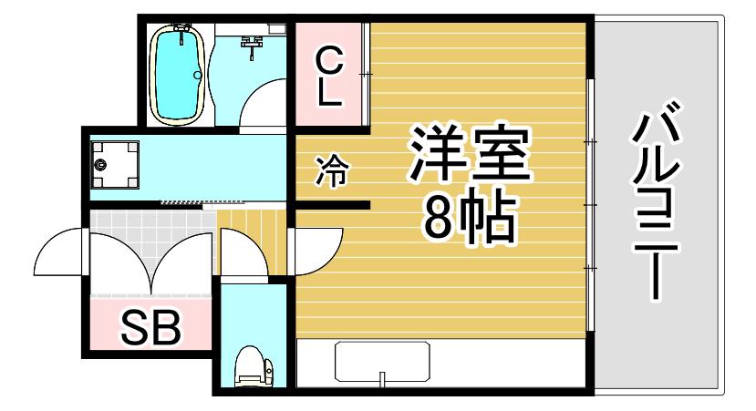 ジオエント梅田北リバーフロント(ワンルーム/8階)の間取り写真