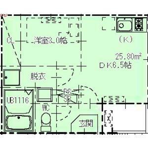 CREST浄心(1DK/3階)の間取り写真