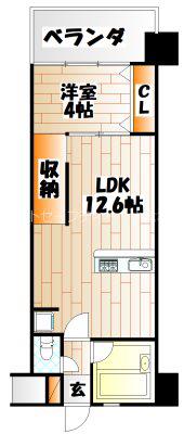 コンプレート古船場(1LDK/7階)の間取り写真