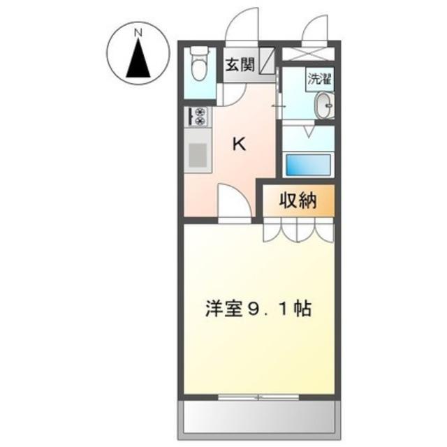 クレディール豊田(1K/1階)の間取り写真