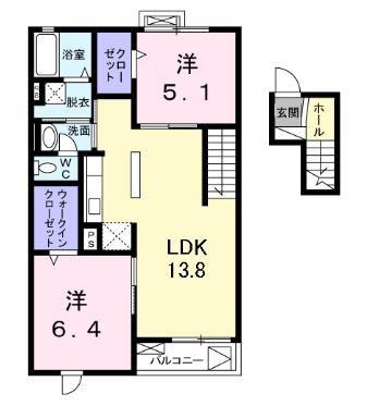 クレール青葉台(1LDK/4階)の間取り写真