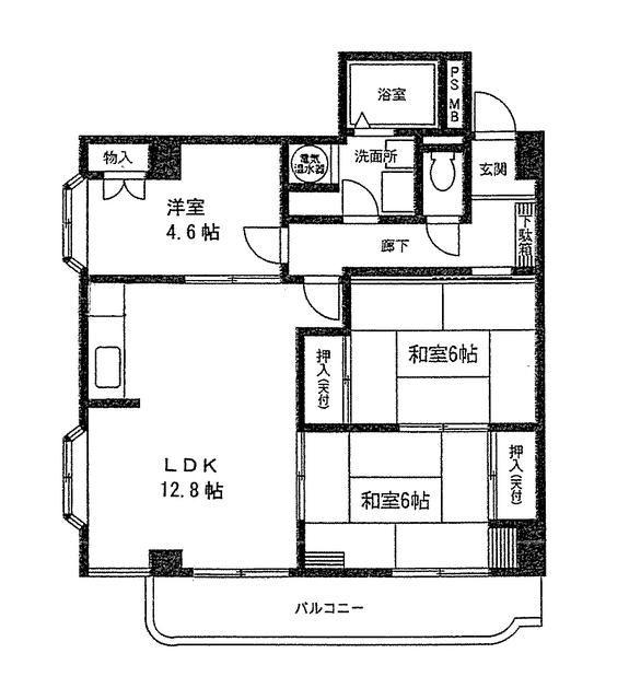 相模原ビューハイツ(3LDK/6階)の間取り写真