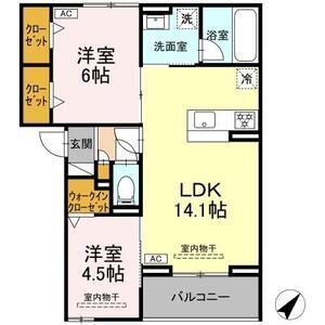エメフィール馬渕(2LDK/3階)の間取り写真