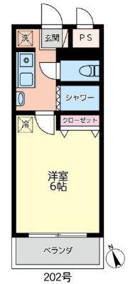AVANCE早稲田(1K/2階)の間取り写真