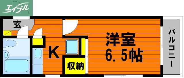 エリヤコーポ(1K/3階)の間取り写真