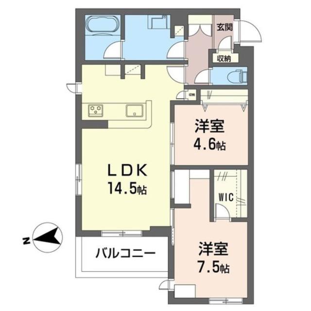 コモド稲田堤II(2LDK/3階)の間取り写真