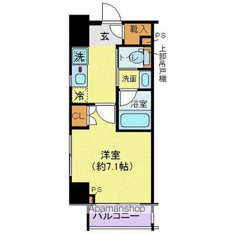 クレイシア亀戸(1K/13階)の間取り写真