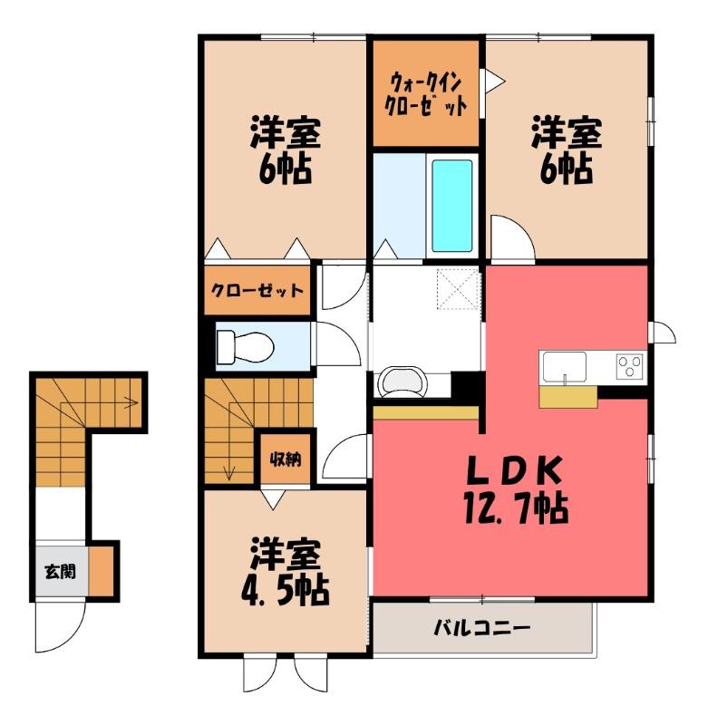 セリシール(3LDK/2階)の間取り写真