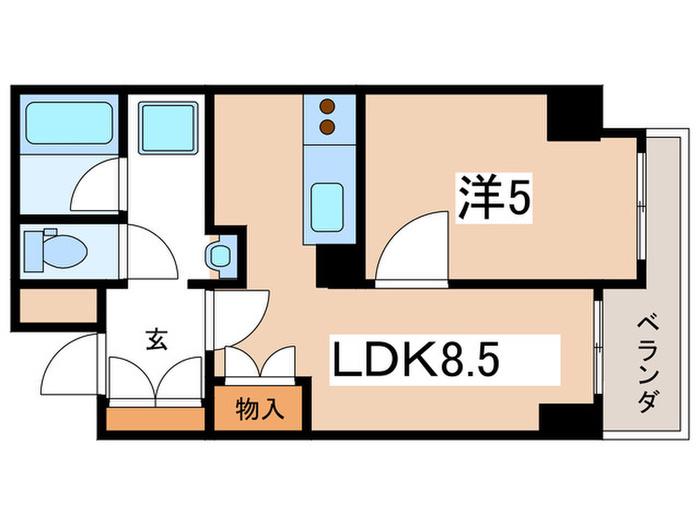上松ダイヤビル(1LDK/3階)の間取り写真
