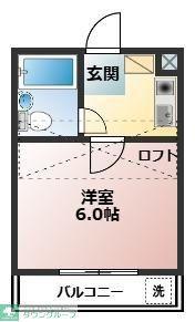ジュネパレス春日部第1(1K/1階)の間取り写真