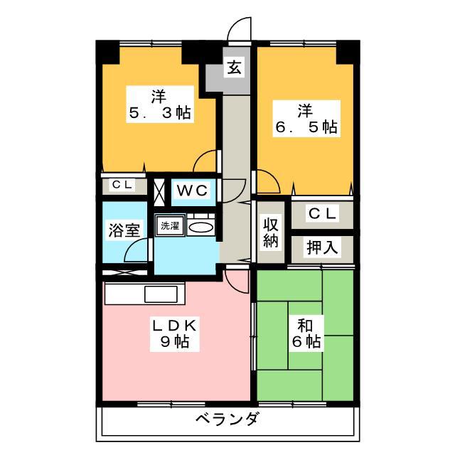 メゾンド鏡島(3LDK/2階)の間取り写真