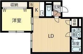J-PONYII(1LDK/4階)の間取り写真