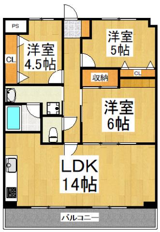 JUN青葉町コート(3LDK/4階)の間取り写真
