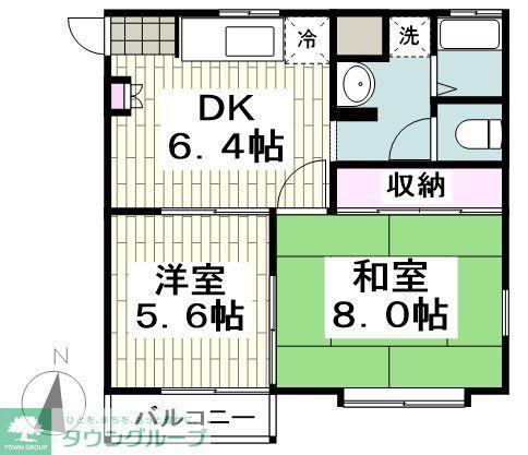 カーサKIII(2DK/2階)の間取り写真