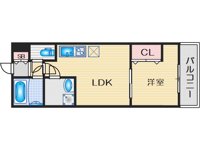 フォレ下穂積(1LDK/1階)の間取り写真