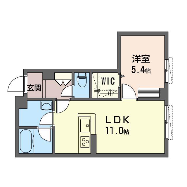 メゾン ド グロワール(1LDK/1階)の間取り写真