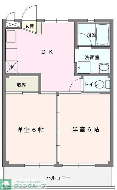 第5大島マンション(2DK/2階)の間取り写真