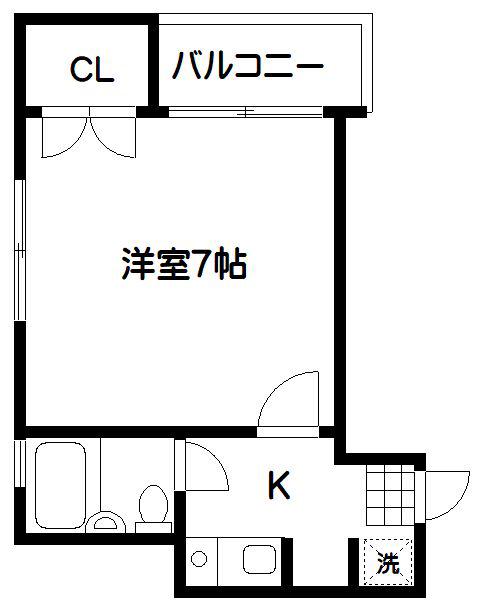 NESビル(1K/4階)の間取り写真