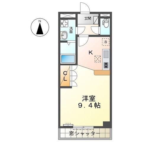 シャイン妙音(ワンルーム/1階)の間取り写真