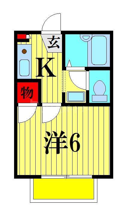 グレース市川(1K/2階)の間取り写真