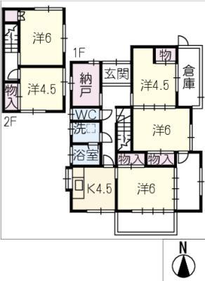 HOUSE金剛(5SK/2階)の間取り写真