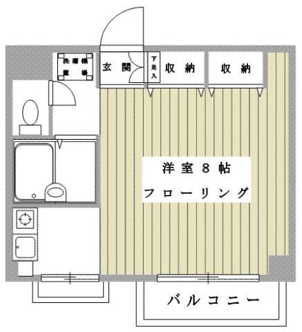 パティオ市ヶ尾(ワンルーム/2階)の間取り写真