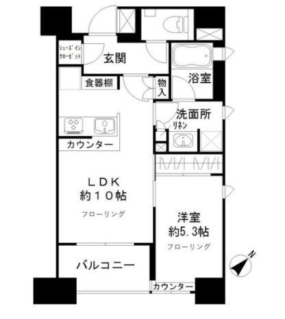 パークリュクス築地(1LDK/8階)の間取り写真