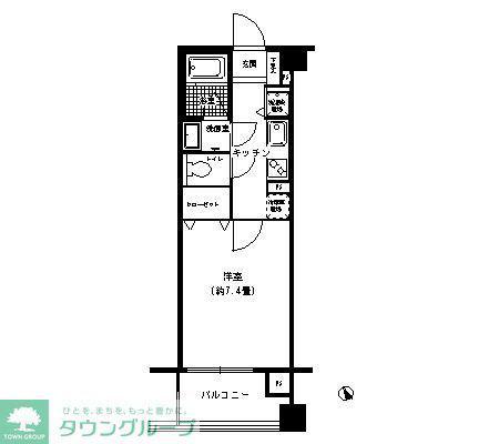NTPRレジデンス菊名(1K/1階)の間取り写真