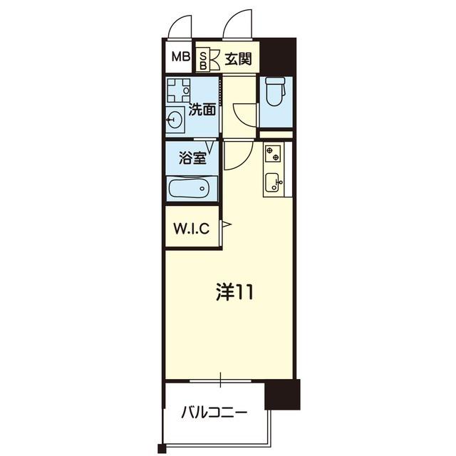 ライズ大津V(ワンルーム/5階)の間取り写真