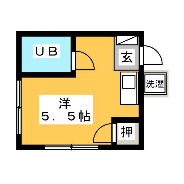 ウィスタリア(ワンルーム/2階)の間取り写真