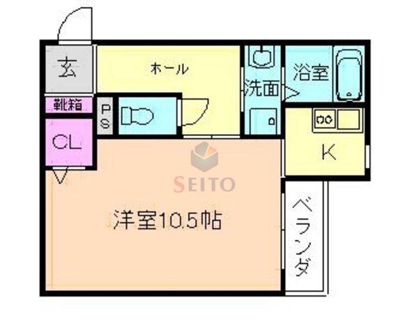 スプレンダー(1K/3階)の間取り写真