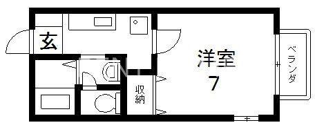 メゾンドゥ長瀬II(1K/1階)の間取り写真