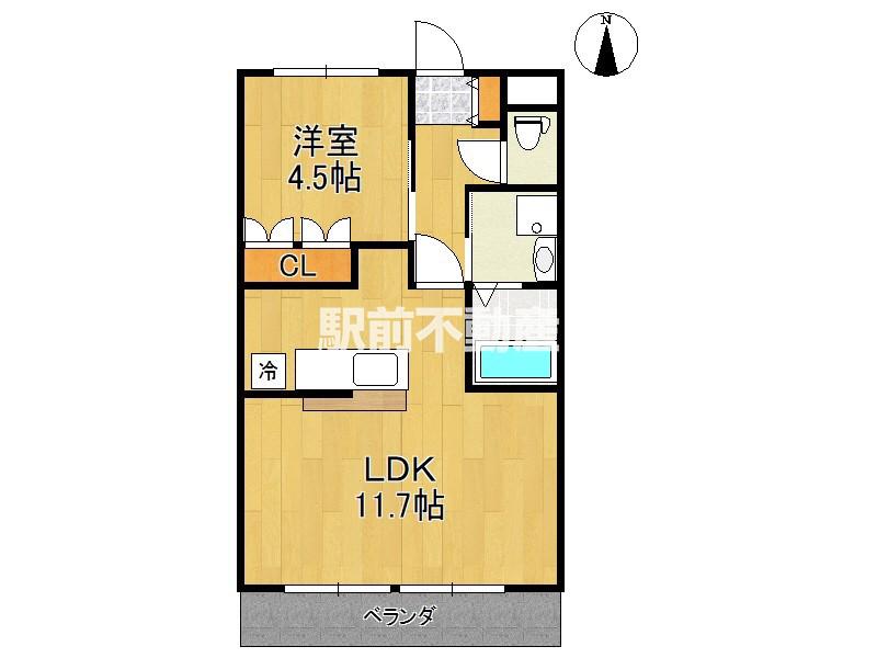 メルヴェール ハイム(1LDK/2階)の間取り写真