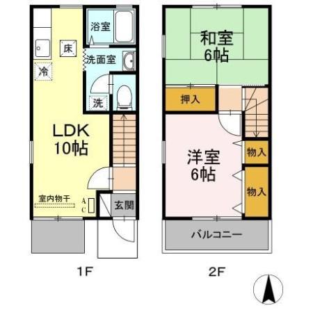 ドムール・エイト(2LDK/1階)の間取り写真
