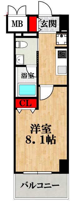 GROOVE-NIPPONBASHI(1K/12階)の間取り写真