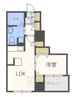 REGALO菊水二条(1LDK/9階)の間取り写真