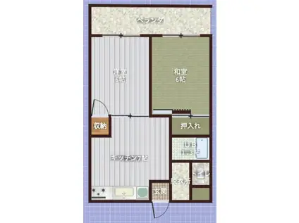 村瀬マンション(2LDK/2階)の間取り写真