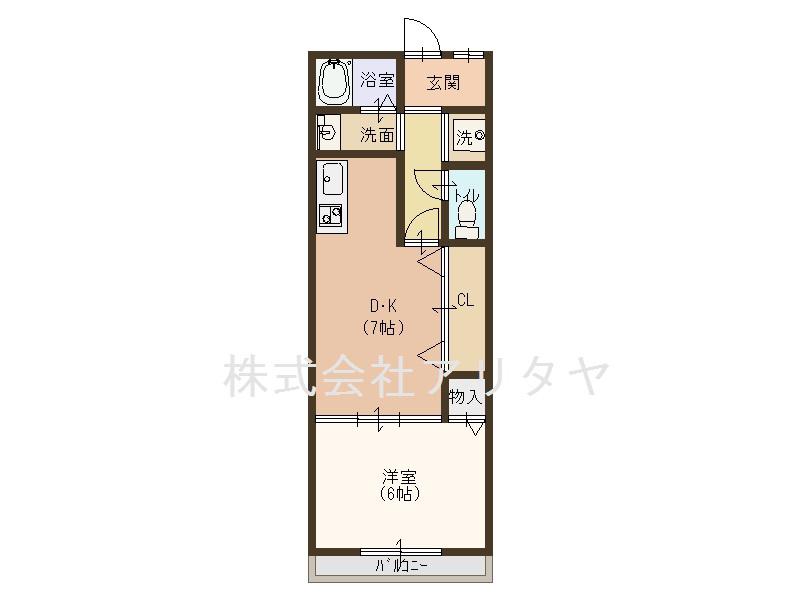 第2白鷺マンション(1DK/2階)の間取り写真