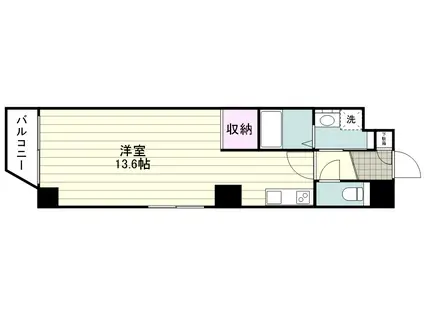 ZEROベル通(ワンルーム/7階)の間取り写真