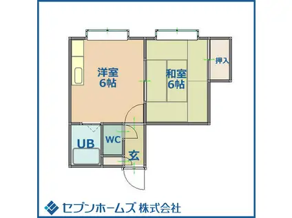 フロスティ菊水C(1DK/1階)の間取り写真