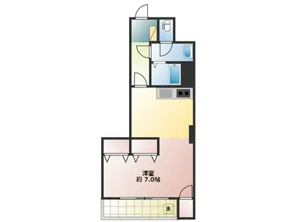 ニューミタカマンション(1K/3階)の間取り写真