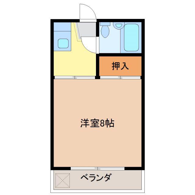 カームハウス日進(1K/2階)の間取り写真