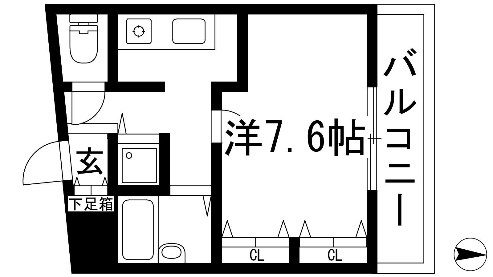三和建設中山寺ビル(1K/3階)の間取り写真