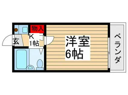 ヴィラ竹ノ塚(1K/2階)の間取り写真