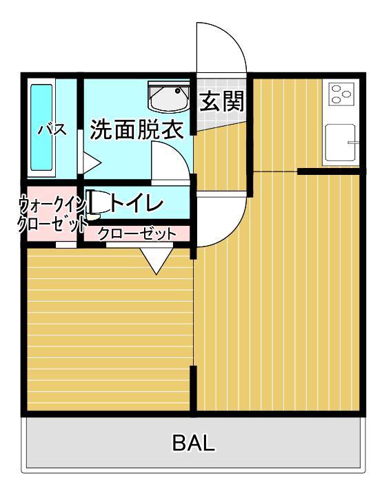 ハピネスルームNO8(1LDK/2階)の間取り写真