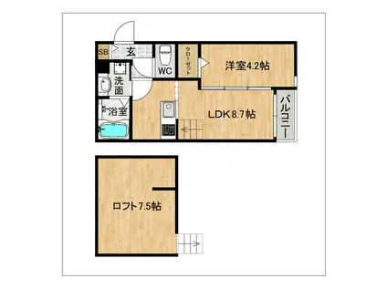 GRANGE二日市自社管理物件(1LDK/1階)の間取り写真