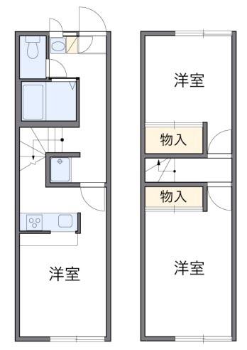 レオパレス東(2DK/1階)の間取り写真