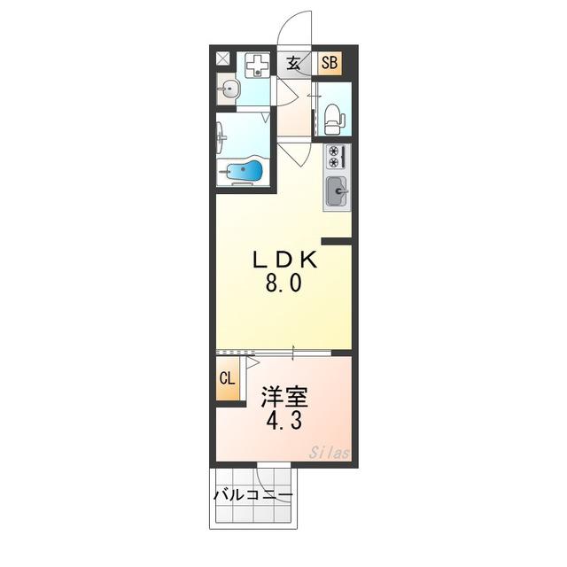 H-MAISON平野サウス(1LDK/1階)の間取り写真